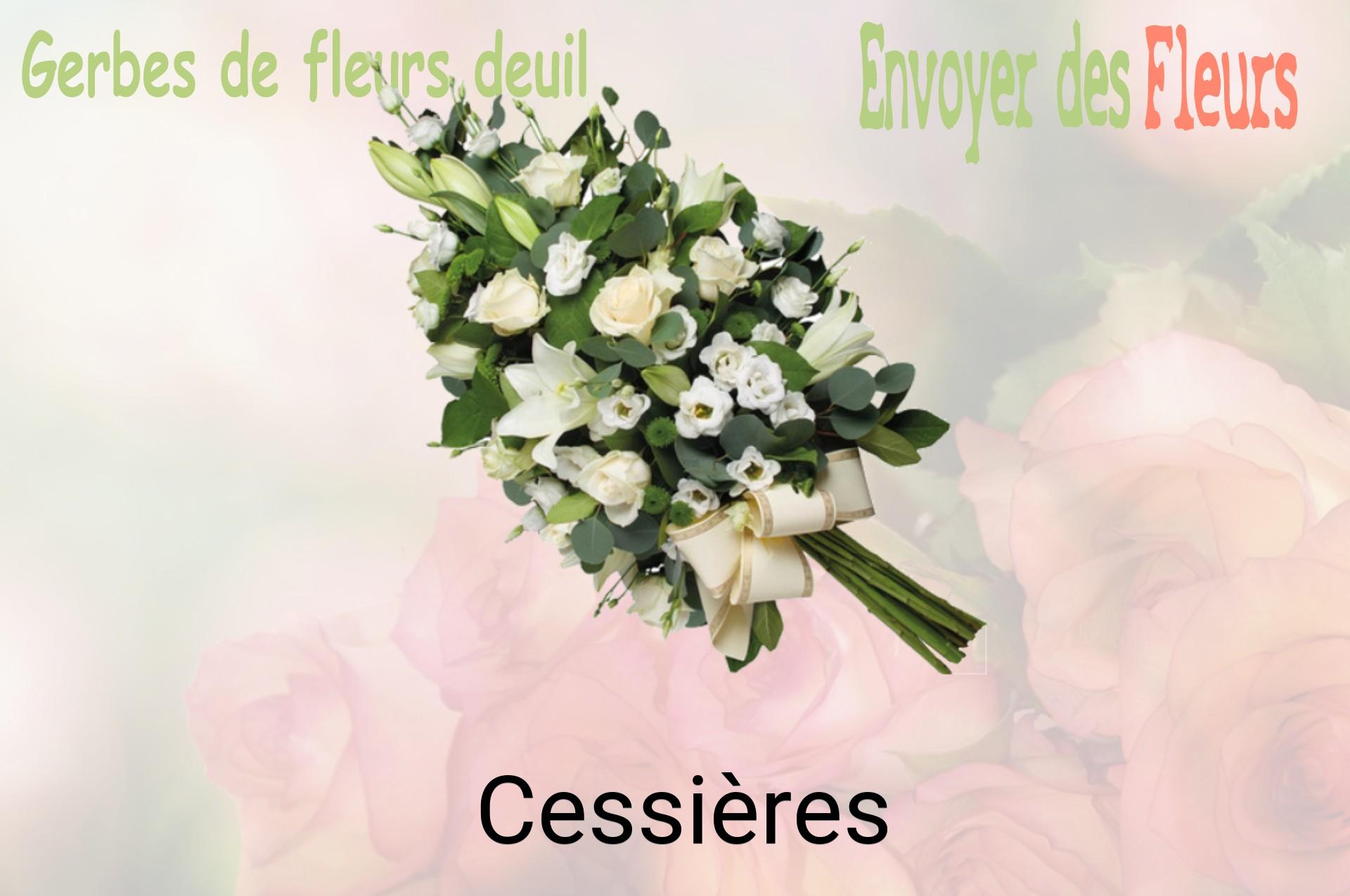 Gerbe de fleurs de deuil livrée à Cessières